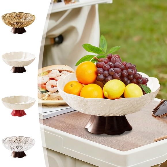 Mejor bandeja de frutas y verduras con escurridor – Bandeja de plástico de 9,84 pulgadas para aperitivos, fiestas y mesa de centro