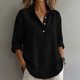 thumbnail image 5 of Neewe Womens Cotton Linen Button Shirts,Lapel Collar Long Sleeve Blouses Casual Collared Loose Fit Tops, 5 of 6