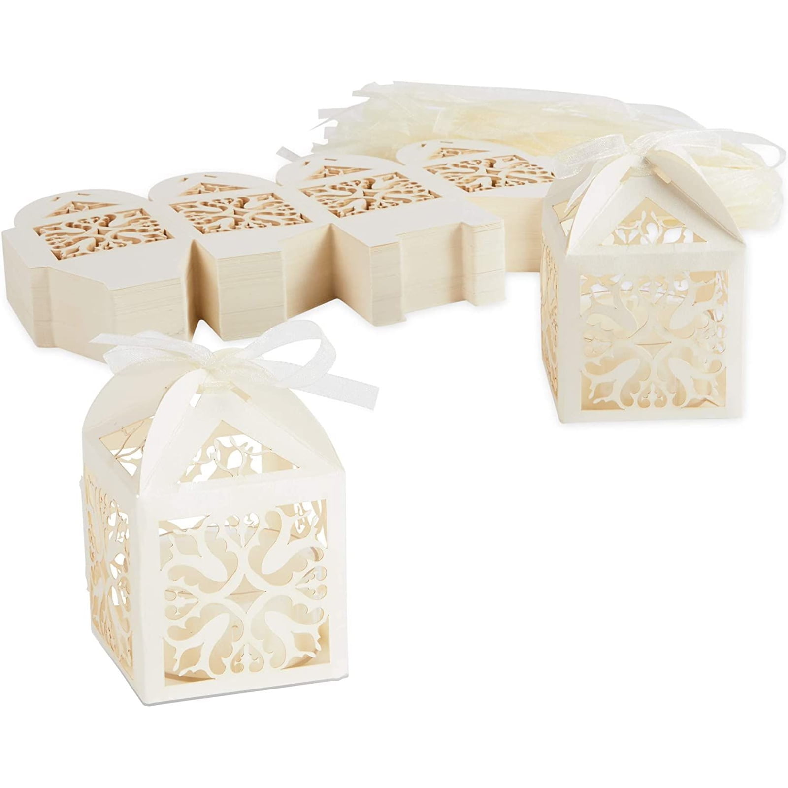 Wedding Favours Favors Luxury Gold and White Pre Filled Polka Dot Treat Boxes 