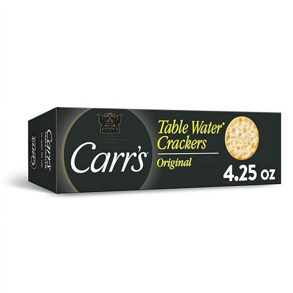 Carr's Table Water Crackers, Baked Snack Crackers, Party Snacks, Original, 4.25oz Box (1 Box)