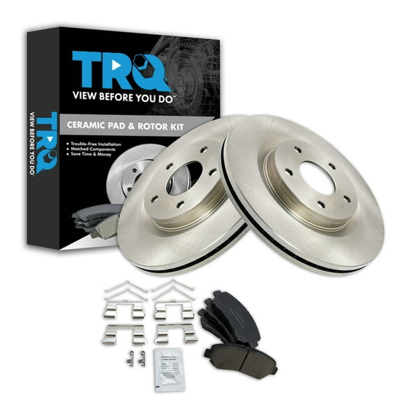 TRQ Front Brake Pad & Rotor Kit Brake Pads Brake Rotor Ceramic Fits Select 2014-2017 Nissan Juke