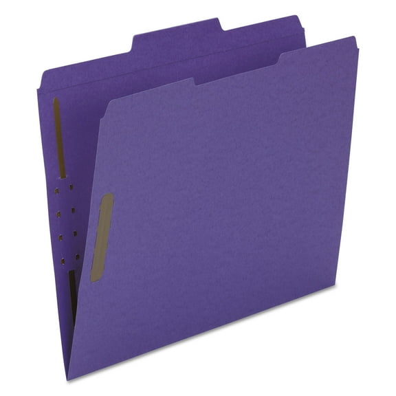 Smead 13040 0.75 in. Expansion 2 Fasteners Top Tab Colored Fastener Folders - Letter Size, Purple Exterior (50/Box)