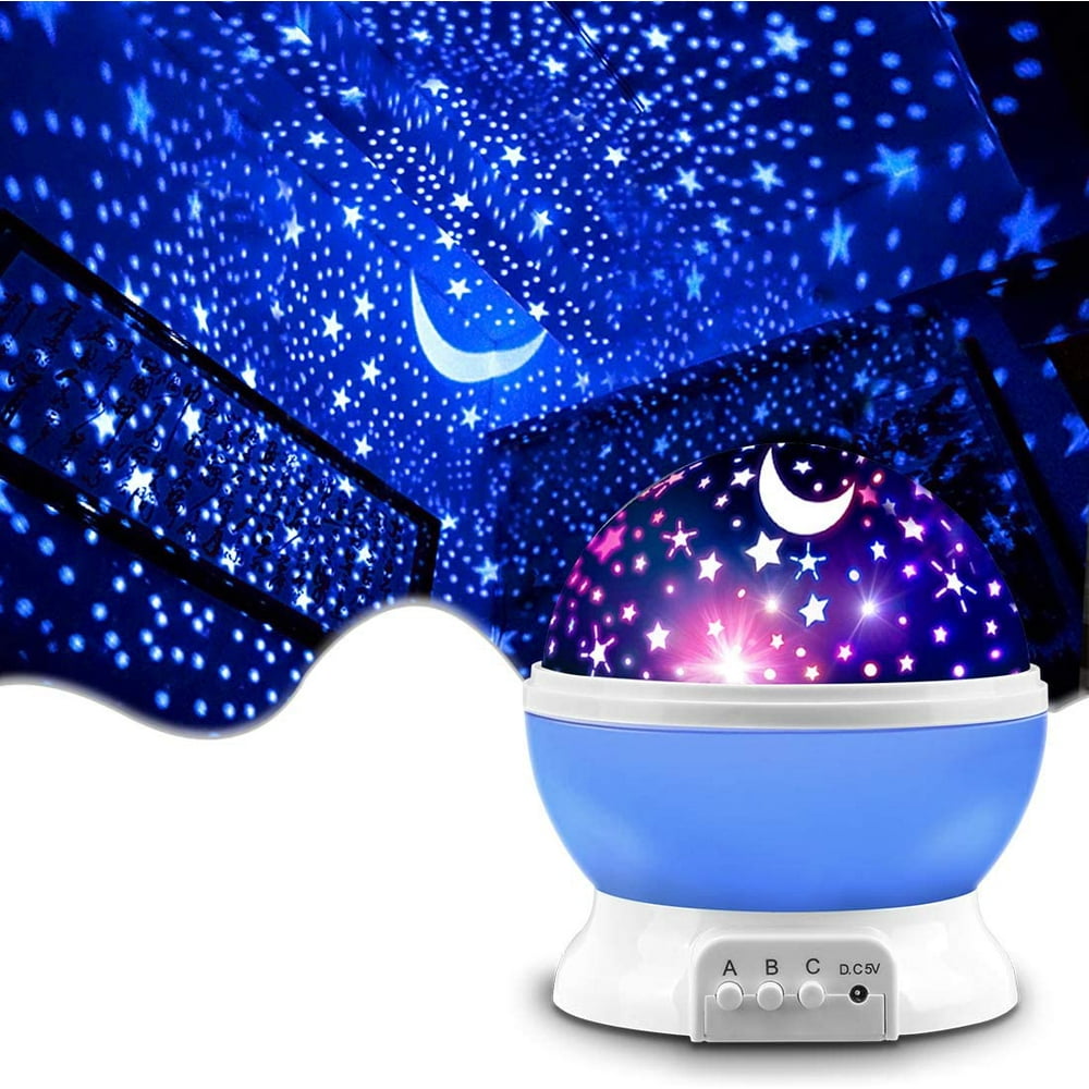 TINGOR Kids Night Light Star Projector, 360 Degree Rotation Moon Star