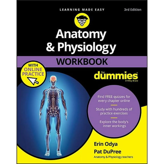 Anatomy & Physiology Workbook for Dummies with Online Practice, (Paperback)
