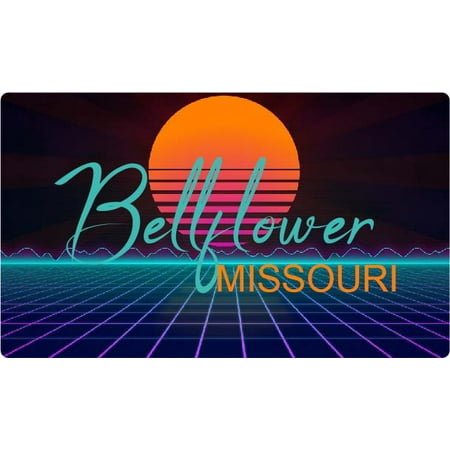 

Bellflower Missouri 4 X 2.25-Inch Fridge Magnet Retro Neon Design