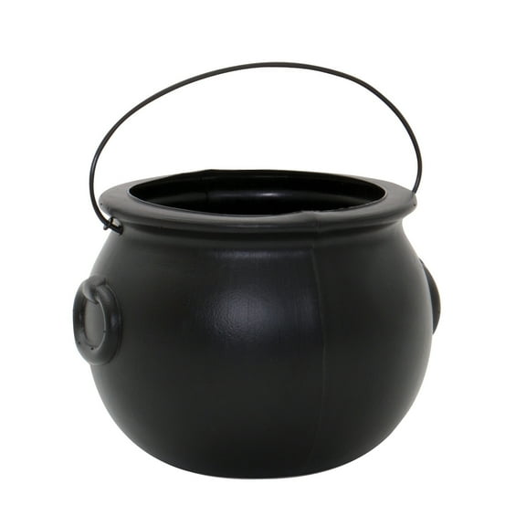 8" Medium Black Cauldron Halloween Trick-or-Treat Basket, by Way To Celebrate