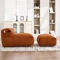 thumbnail image 3 of CQSXDA Large Memory Foam Bean Bag Chair Corduroy with Ottoman for Living Room, Bedroom, and Balcony Use, Orange, 3 of 17
