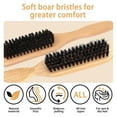 thumbnail image 4 of 2 cepillos para el pelo con espalda peluda, cepillo de cerdas de jabalí para pelo suave/medio: polir el pelo/coleta y crear un peinado sin encrespamiento, adecuado para mujeres y hombres, 4 of 7