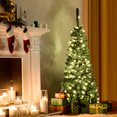 thumbnail image 3 of Árbol de Navidad Nevado Costway 1,35m con 226 Ramas Base Sólida de Metal y 150 Luces LED, 3 of 7