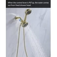 thumbnail image 6 of Solid Metal Shower Arm Diverter with Holder for Hand Held Showerhead and Fixed Spray Head, G 1/2 3-Way Bathroom Universal Diverter System Replacement Part (Polished Gold), 6 of 13