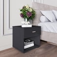 thumbnail image 6 of Boyd Sleep Modern 1-Drawer Nightstand with Open Storage, Black, 6 of 10