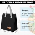 thumbnail image 4 of 10 Pieces Insulated Lunch Bag Bulk Lunch Box Large Reusable Leakproof Tote Container with Aluminum Foil Employees Gift for Nurses Men Office Work Beach Travel (Black), 4 of 5