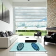 thumbnail image 7 of Ahgly Company Machine Washable Indoor Square Transitional Glacial Blue Ice Blue Area Rugs, 6' Square, 7 of 7