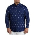 thumbnail image 2 of Easy-Care Palm-Print Sport Shirt Navy 2XL, 2 of 5