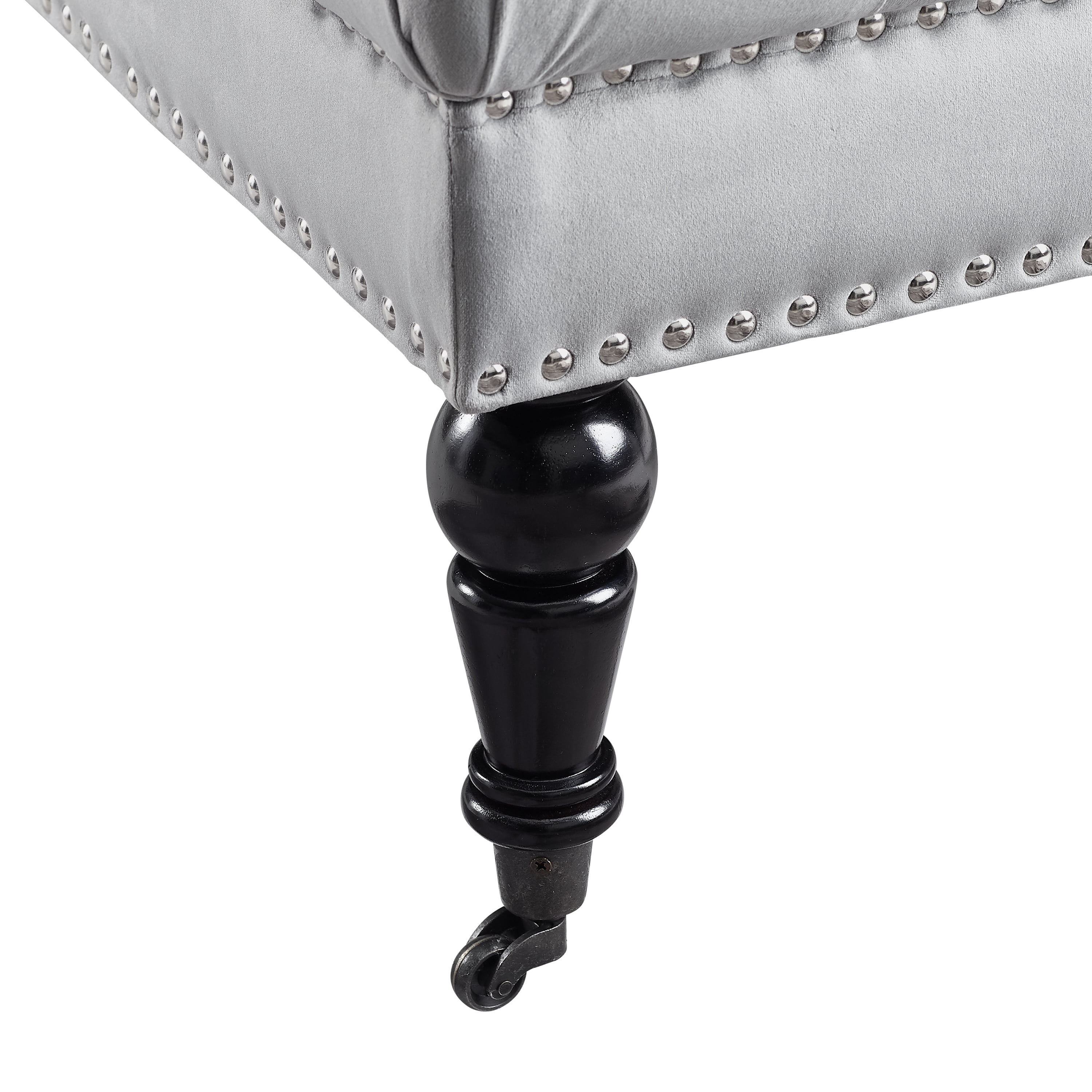 Linon Isabelle Velvet Square Tufted Ottoman, Multiple Colors