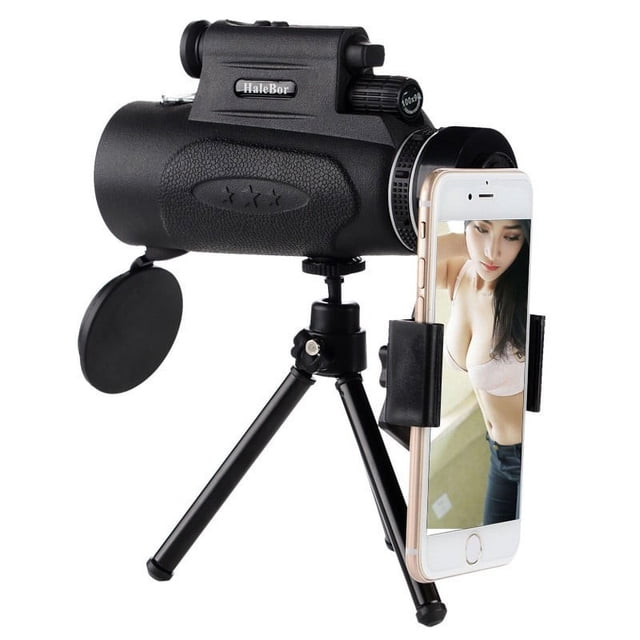 HOARBOEG Vision Jour&Nuit 100x90 Télescope Monoculaire Optique pour Chasse Randonnée, Noir