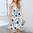 thumbnail image 3 of Ovzne Robes Grande Taille pour Femmes Rondes Robe Femme Printemps et Été Vacances Bouton Col en V Robe à Bretelles Robe Imprimée Liquidation, 3 of 6
