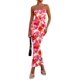 thumbnail image 1 of Vestido largo PRETTYGARDEN 2025 para mujer, estampado floral, ajustado, blanco y rosa, 1 of 9