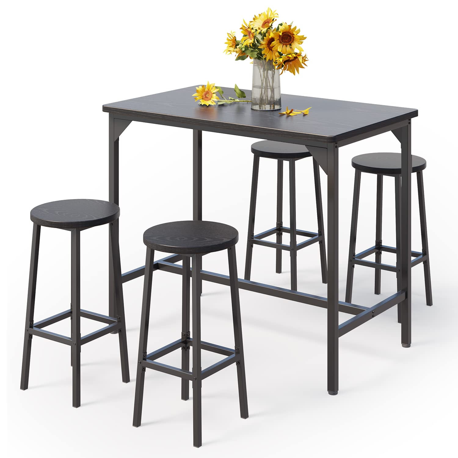 Lofka Dining Table Set for 4, Kitchen Table and 4 Stools on Breakfast