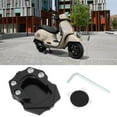 thumbnail image 2 of 1PC Motorbike Kickstand Pad Aluminum Alloy Foot Side Stand Enlarge Extension Pad 69.6x55.9mm Compatible with Piaggio Vespa GTS GTV 250 300 2013-2023 Black, 2 of 7