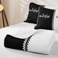 thumbnail image 4 of Erosebridal Romantic Letter Twin Quilt Set for Boys Girls, Heart Print Twin Coverlet Set, Black White, 2 Pieces, 4 of 7