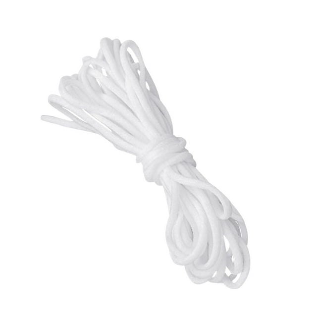 Transemion 3mm White Elastic Band Cord Ear Hanging Sewing Crafts DIY Elastic Rope 10m-200m white 50m 1Set