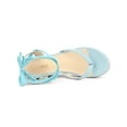 thumbnail image 4 of BLISSFUL STEP Women's Sandals Strappy Platform Slingback Flip Flops Wedge Sandals Light Blue 10, 4 of 6