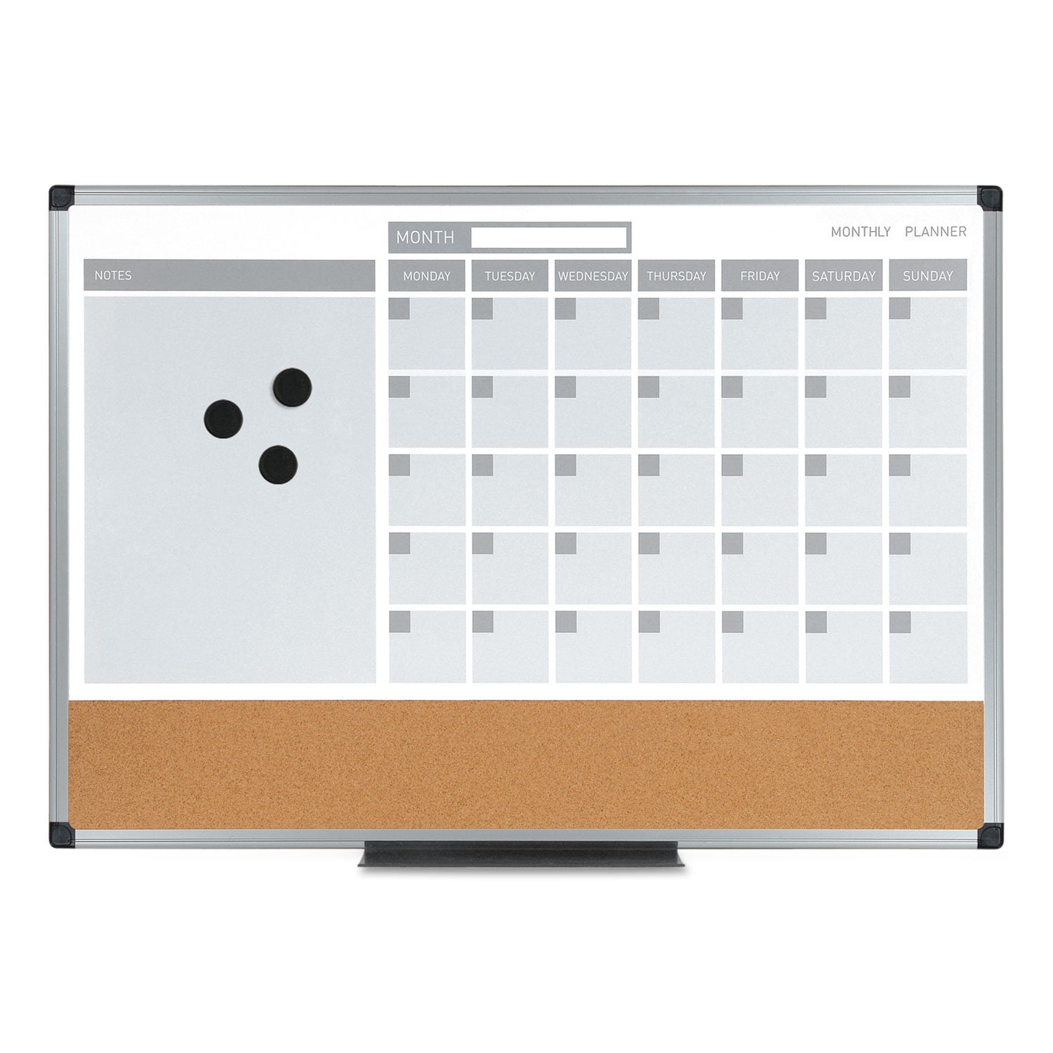 1 x 2 Grid Aluminum Frame 36 x 24 All Purpose Magnetic Planning Board 