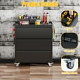 thumbnail image 7 of JAORD Metal Mobile Storage Cabinet with 3 Drawers & Adjustable Shelves Black & Gray, Assembly Required, 7 of 7