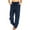 Navy, variant on Hfyihgf Womens Tapered Pants Cotton Linen Lace-Up Elastic Waist Jogger Sweatpants Lounge Trousers with Pockets(Dark Gray,L)