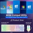 thumbnail image 6 of Keyboard and Mouse Combo, 104 Keys Wired gaming keyboard and mouse with Mouse Pad, Value RGB Backlit Keyboard Combo Set, Multimedia PC Gaming Keyboard, Office Keyboard for Gaming and Work, White, 6 of 7