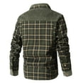 thumbnail image 6 of Men's Flannel Jacket Plaid Sherpa Lined Shirt Snap Button Warm Winter Coat with Pockets, 6 of 7