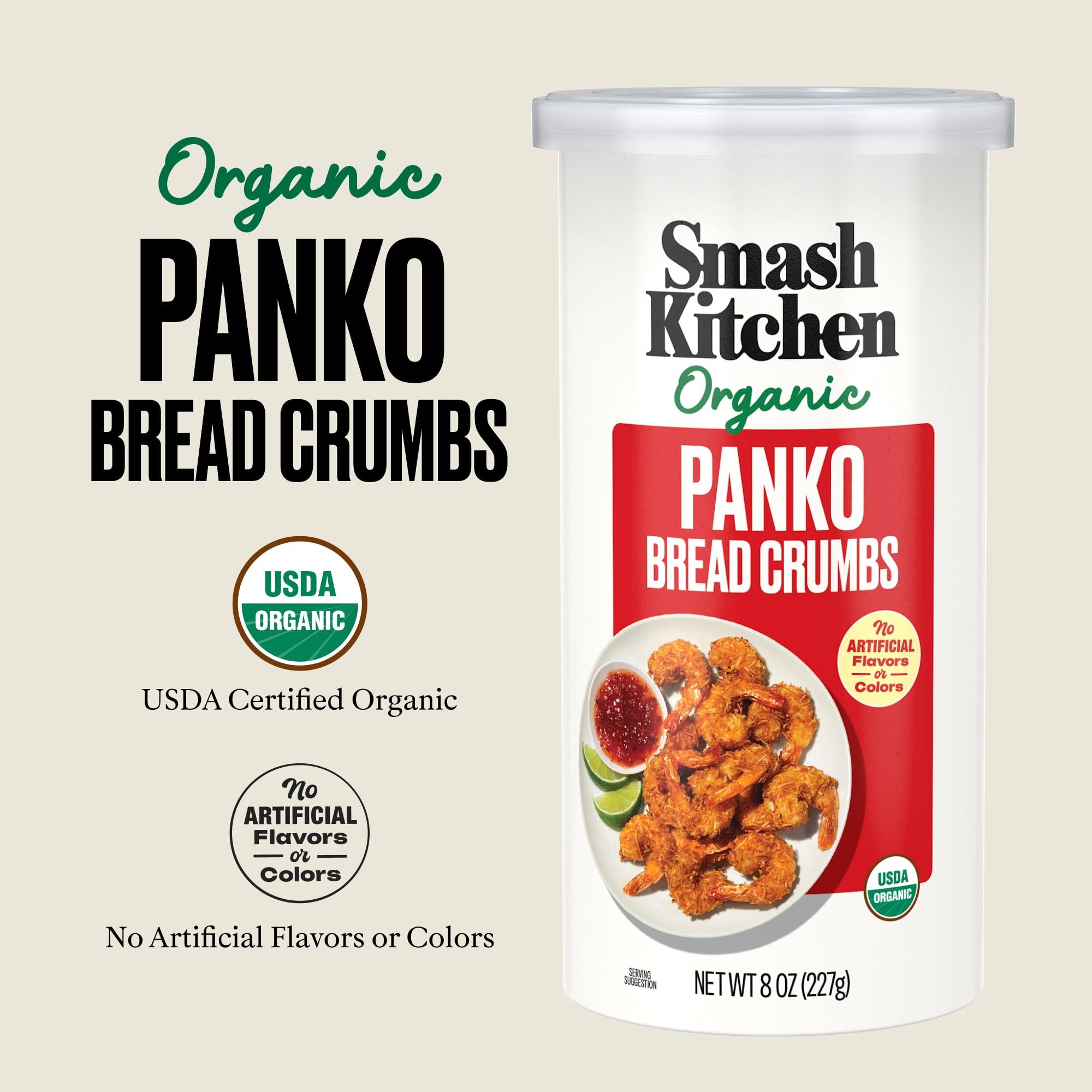 (6 pack) Smash Kitchen USDA Organic Non-GMO Panko Breadcrumbs, 8 oz