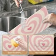 thumbnail image 3 of Heart Pink Groovy Placemats Set of 6 Place Mats for Kitchen Table Washable Farmhouse Linen Table Mats Dining Decoration 12x18 Inch, 3 of 7