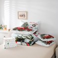 thumbnail image 6 of Homewish Christmas Flower Wreath 7 Pieces Bedding Comforter Set,Rustic Xmas Tree Full Bedding Set,Red White Green Fitted Sheet Flat Sheet For Girl Boy,Luxury Bedroom Decor Reversible, 6 of 8