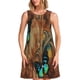 thumbnail image 1 of Easygdp Vintage Butterfly Green para Vestido Transpirable de Mujer, Vestido Suelto de Manga Corta con Pliegues y Bolsillos para el Verano, 1 of 7