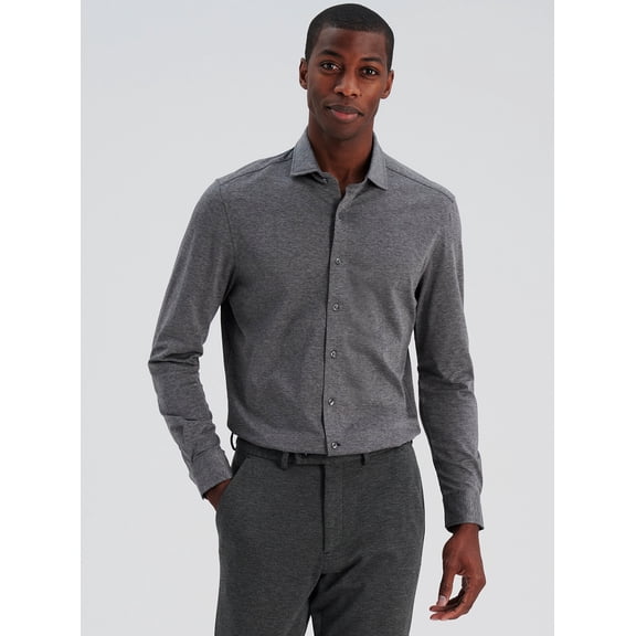 Nice Stuff Men’s Slim Fit Stretch Button-Down Shirt Long Sleeve