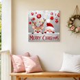 thumbnail image 6 of Canvas Wall Art, Christmas Framed Canvas Prints for Living Room Bathroom, Cute Santa Claus Reindeer Red Xmas Balls Snowy Grey Gallery Wrapped Wall Decor for Home Office, Gifts, 12"x12" Ship Next Day, 6 of 9