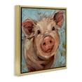 thumbnail image 3 of Stupell Industries Modern Pig Portrait Farm Animal Animals & Insects Painting Gold Floater Framed Canvas Art Print Wall Art, 18 x 18, 3 of 9