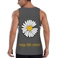 thumbnail image 3 of Fotbe Keep Life Simple Daisy Flower Pattern Men's Quick Dry Workout Tank Top Gym Muscle Tee Fitness Bodybuilding Sleeveless T Shirt Breathable Workout Shirt-Medium, 3 of 9