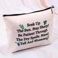 thumbnail image 3 of Cactus Makeup Bag Soak Up The Sun Stay Sharp Cactus Cosmetic Bag Inspirational Saguaro Cactus Quote Makeup Bag Cactus Lovers Gift Employee Colleague Motivation Bag, 3 of 6