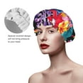 thumbnail image 4 of Balery Tropical Palm Leaves Shower Caps, Double Layer Waterproof Shower Cap, Double Layers Reusable Shower Cap With Soft Comfortable For Long Thick Hair Soft Bath Shower Hair Caps, 4 of 9