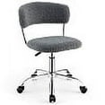thumbnail image 1 of Gymax Chaise de Bureau d'Ordinateur Réglable en Sherpa Chaise de Bureau Pivotante Chaise de Coiffeuse Grise, 1 of 10