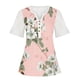 thumbnail image 4 of Blusa informal de manga corta con cuello en V y malla de encaje con estampado floral para mujer OAVQHLG3B Store  lin121212, 4 of 4