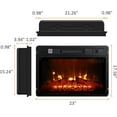 thumbnail image 6 of 72" Fireplace Mantel with 23" Electric Fireplace and Bookshelves, Wooden Storage Freestanding Heater with Remote Control,Black, 6 of 8