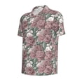thumbnail image 3 of Daiia Rose Flowers Pattern Men’s Polo Shirts,Solid Deck Shirt,Classic Fit, Breathable Cotton Polo for Casual and Sport Wear-, 3 of 9