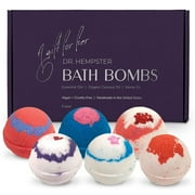 Dr. Hempster Organic Bath Bomb Gift Set 6 Pack - Gifts for Women - Coconut, Essential Oils