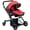 Red & Denim Blue, variant on HUSHLILY - Double Doll Stroller for Twin Baby Dolls - Toy Stroller for Toddlers 3 Years and up, Pink & Black Polka Dots Design for Kids