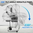 thumbnail image 4 of Ktaxon 20" High-Velocity Industrial Floor Fan, Heavy Duty Metal Fan, Adjustable Tilt and 3 Speeds up to 8165 CFM, 4 of 11