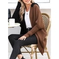 thumbnail image 5 of SHEWIN Hooded Cardigan for Women Oversized Batwing Cardigan Sweater Color Block Patchwork Coat Outwear Black, 5 of 7